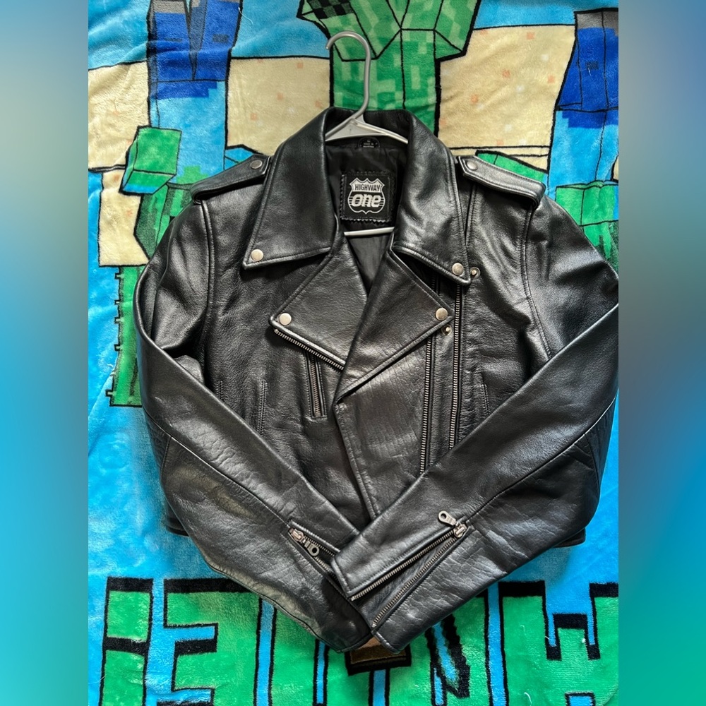 HIGHWAY ONE VINTAGE WOMENS LEATHER JACKET SIZE L